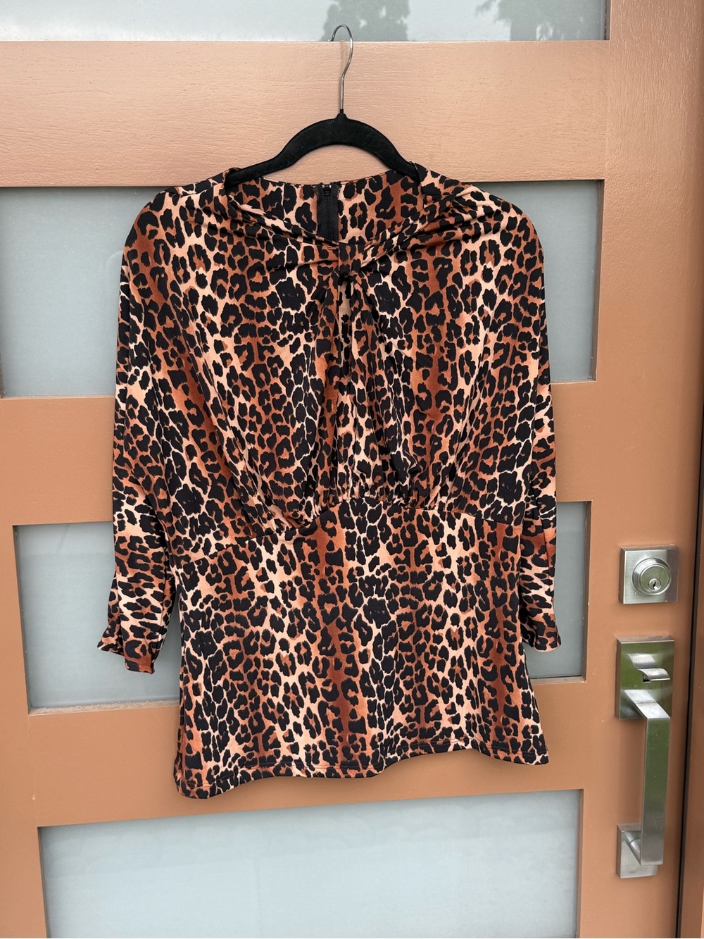 Pinup Couture Leopard Print Blouse - Brown & Black